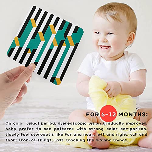 Richgv Bianco e Nero Carta Flash per Neonato Sviluppo Sensoriale Visivo. Alto Contrasto Educativi Carte Giochi Montessori (Cognizione di Colore, Forma, Numeri).0 3 6 12 36 Mesi. 4 Set 160 Pagine - immagine 7