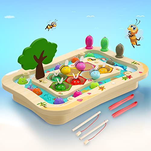 Uping Giochi Montessori Bambini di Pesca Magnetico in Legno, 2 in 1 Puzzle  Giocattoli Educativi Regalo per 3 4 5 Anni – Giochi e Prodotti per l'Età  Evolutiva