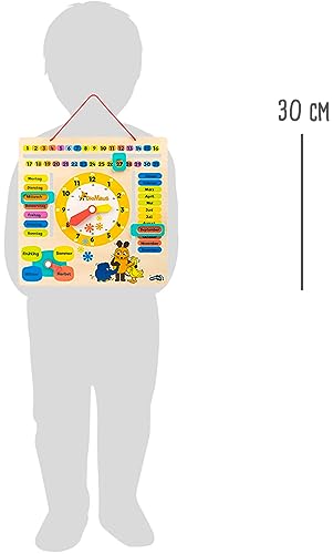 small foot Orologio didattico "Die Maus" in legnocon calendario, mostra le stagioni e l'ora, dai 3 anni, 10496 - immagine 4