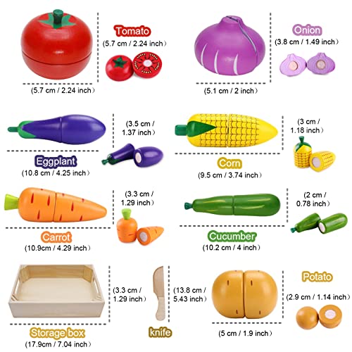 Airlab Cucina Giocattolo per Bambini Bambino, Giochi Accessori Cibo Cucina, Verdura Frutta Tagliare in Legno, Giocattolo Educativo Montessori, Regalo Compleanno Pasqua Halloween Natale Ragazzo Ragazza - immagine 3