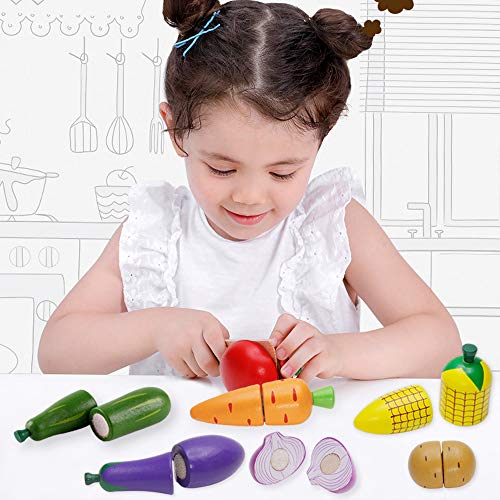 Airlab Cucina Giocattolo per Bambini Bambino, Giochi Accessori Cibo Cucina, Verdura Frutta Tagliare in Legno, Giocattolo Educativo Montessori, Regalo Compleanno Pasqua Halloween Natale Ragazzo Ragazza - immagine 7