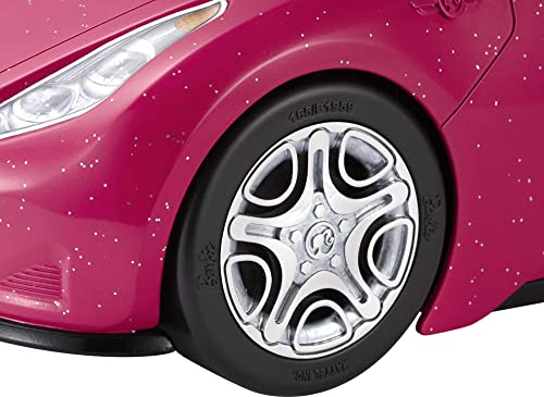 Barbie – Barbie Cabrio Glamour, Macchina Sportiva Rosa per Bambole, Due Posti, Dettagli Realistici e Ruote che Girano, Giocattolo per Bambini 3+ anni, DVX59 - immagine 6
