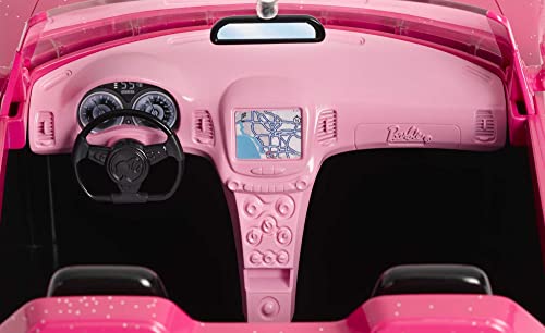 Barbie – Barbie Cabrio Glamour, Macchina Sportiva Rosa per Bambole, Due Posti, Dettagli Realistici e Ruote che Girano, Giocattolo per Bambini 3+ anni, DVX59 - immagine 5