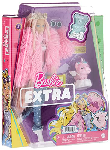 Barbie DVX59 Cabrio Glamour Auto Due Posti Con Dettagli Realistici, Rosa, 35,2 x 17,78 x 13,31 cm, Esclusivo Amazon & Extra n.3 - Bambola Snodata con Pelliccia Rosa e Maialino-Unicorno - 15 Accessori - immagine 8