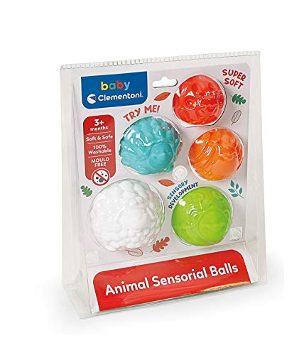 Clementoni Disney Baby Animal Sensory Ball, 5 Palline Sensoriali Neonati 3+ Mesi, con Forme di Animali Differenti e Texture e Colori Diversi, Lavabili, Igienizzabili e Antimuffa, 17454 - immagine 3