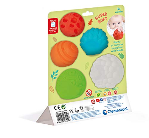 Clementoni Disney Baby Animal Sensory Ball, 5 Palline Sensoriali Neonati 3+ Mesi, con Forme di Animali Differenti e Texture e Colori Diversi, Lavabili, Igienizzabili e Antimuffa, 17454 - immagine 4