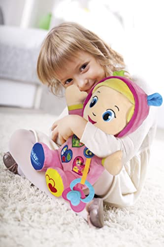 Baby Clementoni - Alice, la Mia Prima Bambola, Peluche Bambini 10+ Mesi, Centro Attività con Ciuccio e 3 Tasti per Imparare Forme, Numeri, Colori, Parole e Versi degli Animali, Lingua Italiana, 17201 - immagine 6