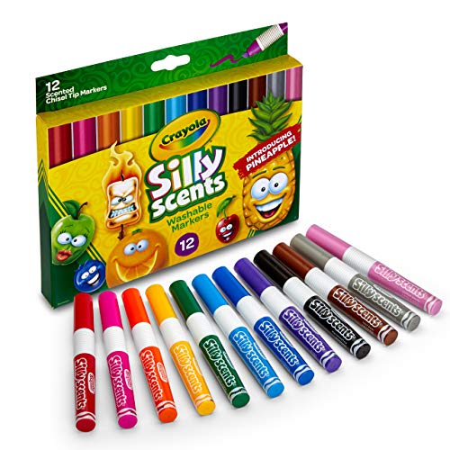Crayola Silly Scents Wedge Tip Washable Markers-12 Colors