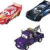 Mattel Disney Pixar Cars- Saetta McQueen, Mater e Bobby Swift Cambia Colore, Confezione da 3 Cars The Movie Giocattolo per Bambini 3+Anni, GPB03