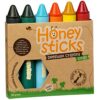 Honeysticks Super Jumbo Pastelli di cera (pacco da 6) - 100% cera d'api, colori alimentari, non tossici, per bambini 1-3 anni, infrangibili, extra-large, facili da tenere e usare, eco-compatibili - immagine 2