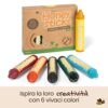 Honeysticks Super Jumbo Pastelli di cera (pacco da 6) - 100% cera d'api, colori alimentari, non tossici, per bambini 1-3 anni, infrangibili, extra-large, facili da tenere e usare, eco-compatibili - immagine 6