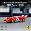 LEGO Speed Champions 1970 Ferrari 512 M 76906 Toy Building Kit; Collectible Recreation of an Iconic Race car for Kids Aged 8+; Includes a Driver Minifigure with a Cool Racing Suit (291 Pieces) - immagine 3