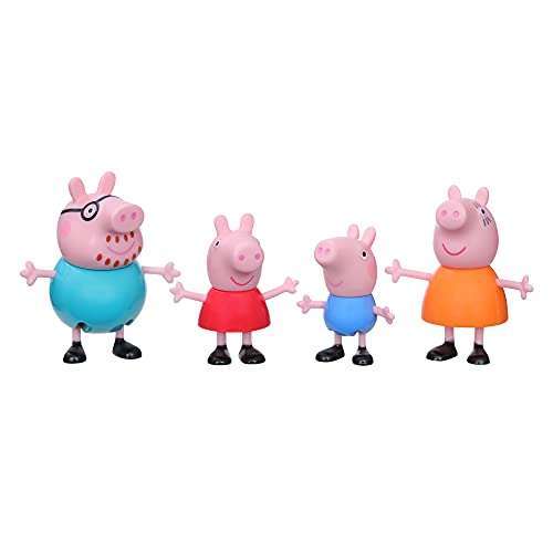Peppa Pig, Peppa's Adventures, Peppa's Family, Confezione da 4 Personaggi Giocattolo, con 4 Personaggi della Famiglia, 3 Anni su
