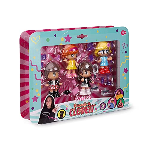 Pinypon - Il Mondo Clodett, Pack 4 Figure, Personaggi dei Video: Janette, Catalina, Hortensia e Clodett, Storie di Giocattoli per Creare Video Canale Youtube, 700016941 - immagine 3