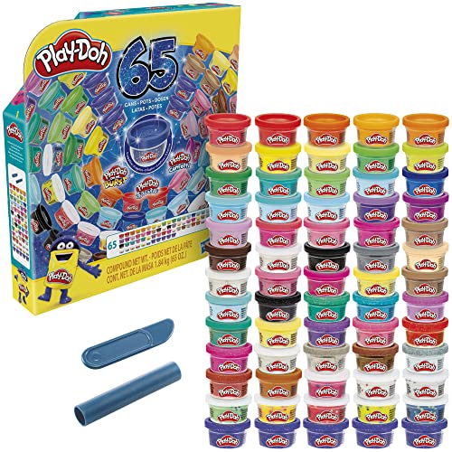 Play-Doh Ultimate Color Collection, Confezione da 65 composti modellabili Assortiti per Bambini dai 3 Anni in su, atossico, Divertenti barattoli da 28 Grammi - immagine 12