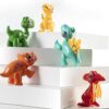 Prextex Dinosauri Flessibili dei Cartoni Animati Ruotabili - Set di 5 Pezzi - immagine 3
