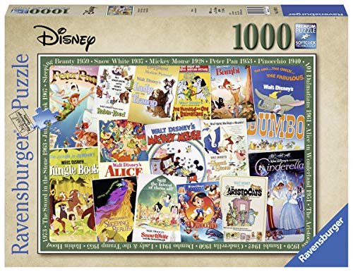 Ravensburger - Puzzle Disney Vintage Movie Post per Adulti e Ragazzi, 1000 Pezzi, Idea Regalo per Lei o Lui, 70x50 cm - immagine 3