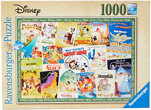 Ravensburger - Puzzle Disney Vintage Movie Post per Adulti e Ragazzi, 1000 Pezzi, Idea Regalo per Lei o Lui, 70x50 cm - immagine 4