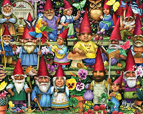 Vermont Christmas Company Garden Gnomes Jigsaw Puzzle 1000 Pezzi