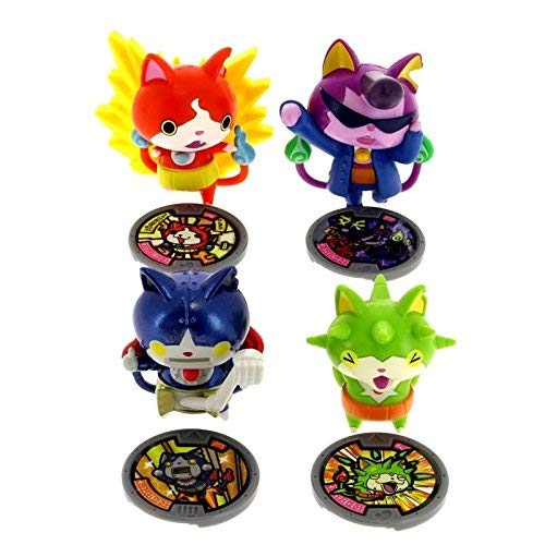 Yo Kai Watch - Set Di 4 Personaggi - Robonyan, Jibanyan, Baddinyan E Thornyan