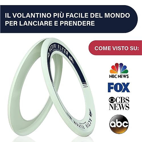 Activ Life Volantino Attivo Anelli Frisbee Che Si Illuminano al Buio - Divertimento all'Aria Aperta per Bambini, Ragazzi o Ragazze di Tutte Le età! 2 pacchi - immagine 3