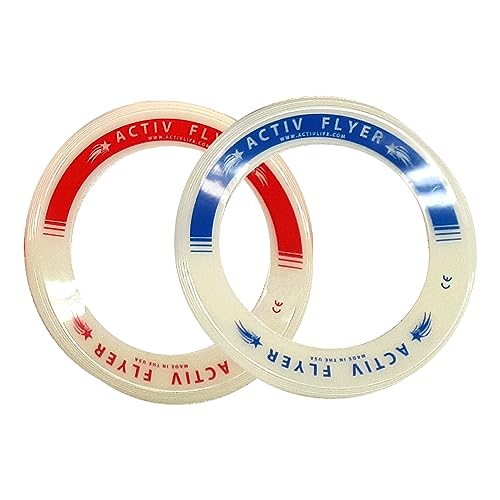 Activ Life Volantino Attivo Anelli Frisbee Che Si Illuminano al Buio - Divertimento all'Aria Aperta per Bambini, Ragazzi o Ragazze di Tutte Le età! 2 pacchi