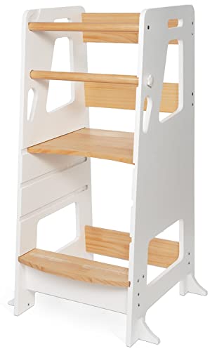 BEY & CO® Torre di Apprendimento/Osservazione in Legno – Learning Tower per  Bambini – 3 Altezze Regolabili, Superficie Antiscivolo e Piedini  Antiribaltamento – Metodo Montessori – Da 12 mesi – Giochi e Prodotti per  l'Età Evolutiva