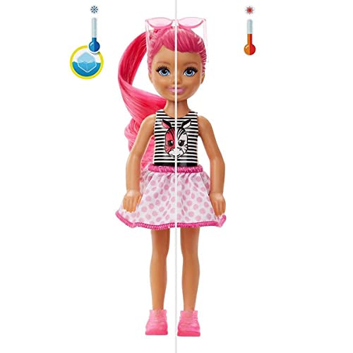 Barbie - Chelsea Color Reveal Serie Monocolor con Bambola, 6 Sorprese e Accessori, Giocattolo per Bambini 3+ Anni, GTT24 - immagine 7