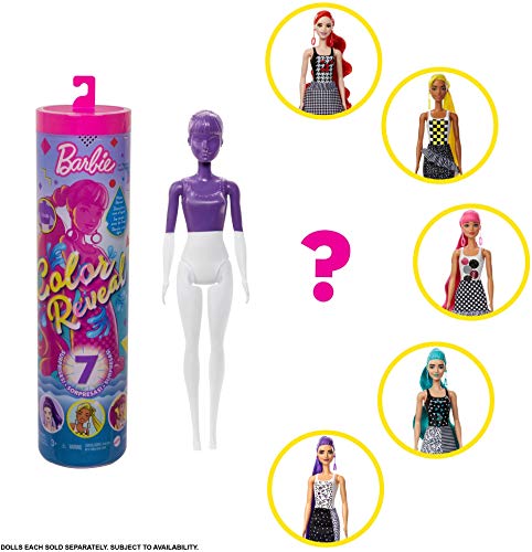 Barbie Color Reveal -Serie Monocolor, Bambola con 7 Sorprese, Assortimento Casuale, Giocattolo per Bambini 3+ Anni, GTR94 - immagine 7