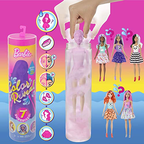 Barbie GMT48 - Color Reveal Assortimento a Sorpresa, Vestito e Acconciatura, Giocattolo per Bambini 3+ Anni, Modelli Asortiti - immagine 3