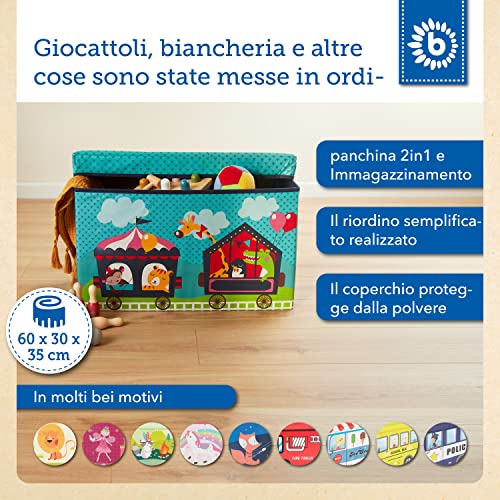 BIECO | contenitore giochi bambini | porta giochi bambini contenitori | scatole portaoggetti | baule portagiochi bambini | cesta giochi | cesta giochi bambini | cesto giochi bambini - immagine 3