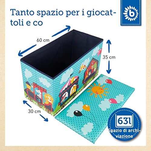 BIECO | contenitore giochi bambini | porta giochi bambini contenitori | scatole portaoggetti | baule portagiochi bambini | cesta giochi | cesta giochi bambini | cesto giochi bambini - immagine 4