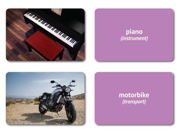 Flash Card Categorie. 40 schede fotografiche educative per lo sviluppo del linguaggio. Materiali per logopedia, materiali ESL. - immagine 3