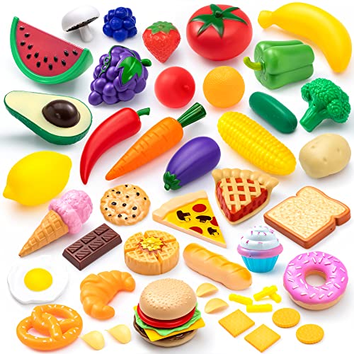 JOYIN 50 pezzi di giocattoli alimentari cibo giocattoli accessori cucina  gioco educativo di ruolo con frutta pane verdura per bambini – Giochi e  Prodotti per l'Età Evolutiva