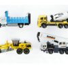 Matchbox - Mezzi da Lavoro, ​Confezione da 4 Veicoli di Grandi Dimensioni con Dettagli Autentici e Attrezzatura per Costruzioni, Giocattolo per Bambini 3+ Anni, HCC07