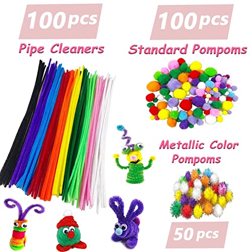 VLUINANI Lavoretti Creativi per Bambini DIY Art Craft Set Scovolini Pipa Colorati Pompon, Sticks, Piume, Kids Mestiere Fai da Te Decorazioni Giocattoli Regali - immagine 3