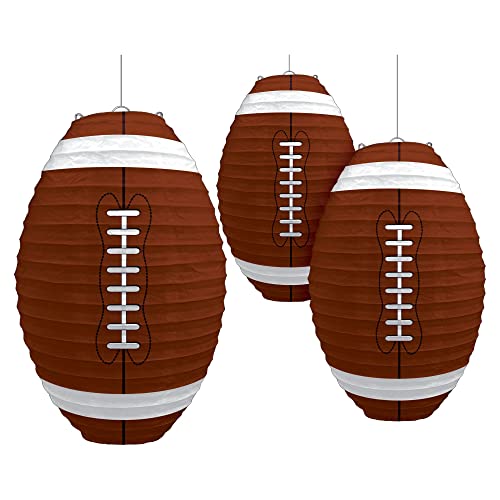 Amscan Football FRENZY festa di compleanno lanterne decorazione (3 pezzo), multicolori, 30,5 x 27,9 cm