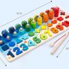 Giochi Educativi Montessori, Gioco Pesca Magnetica, in Legno per Imparare i colori, e la Matematica - immagine 4