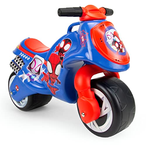 INJUSA Moto Cavalcabile Neox Spidey Moto per Bambini da 18 Mesi a 3 Anni con Ruote Larghe in Plastica e Maniglia per Il Trasporto da Parte dei