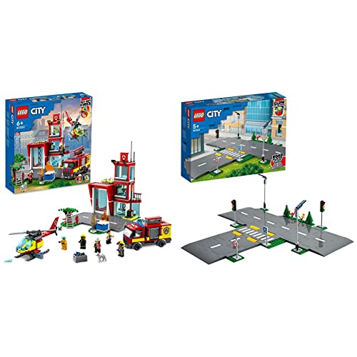 LEGO City Fire Caserma dei Pompieri, con Garage, Camion ed