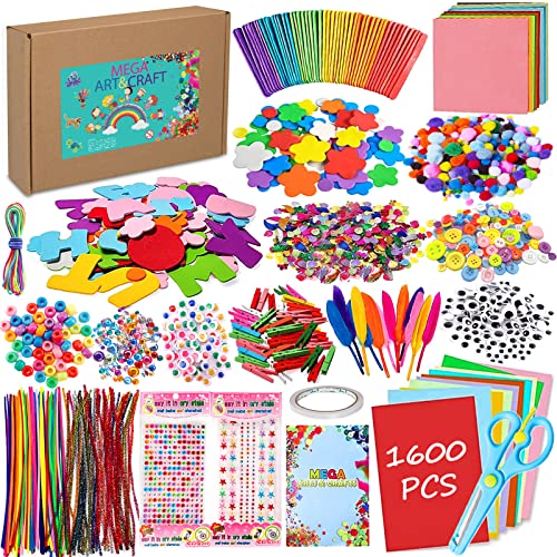 LPAOIS 1600+ Pezzi Lavoretti Creativi per Bambini DIY Art Craft Set,  Scovolini Colorati per Lavoretti,Contiene Occhi Contorti, Bastoncini di  Legno Colorati, Piume, Paillettes, Pompon Lampeggianti – Giochi e Prodotti  per l'Età Evolutiva