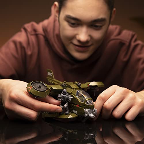 MEGA Halo - Hornet UNSC da Ricognizione, aereo con cabina di pilotaggio funzionante, 2 mini action figure e 2 motori a turbogetto, set da 91 pezzi da costruire, giocattolo per bambini, 8+ anni, HKT18 - immagine 4