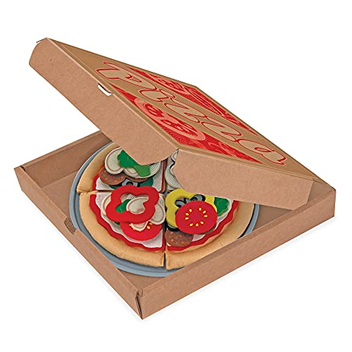 Melissa & Doug Pizza in Feltro con Condimenti, Gioco Educativo, Giocattoli  di Ruolo, Giocattoli Soffici, Cibo da Gioco, Gioco Montessori, 3+ Anni