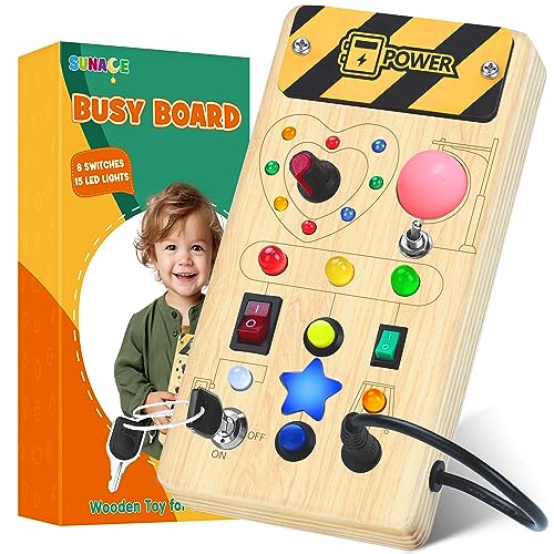 Montessori Busy Board – Giochi Legno Bambini con 8 Interruttori 15