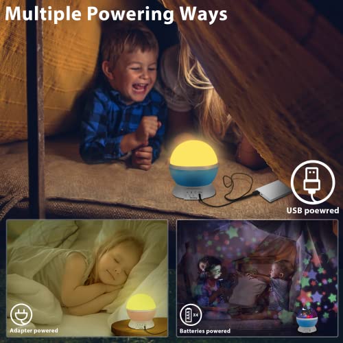 Moredig - Lampada Proiettore Stelle Bambini, Proiettore Stelle Soffitto, Luce Notturna Bambini con 8 Colori Luci & 360° Rotazione, Luce Notte per Bambini, Neonati, Compleanno, Natale, Vivai - Rosa - immagine 5