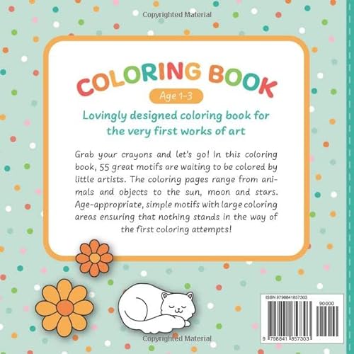 My First Coloring Book for Toddlers: Lovingly Designed Coloring Pages for Kids 1-3 Years Old | Large Motifs for Coloring to Promote Creativity and Motor Skills - immagine 3