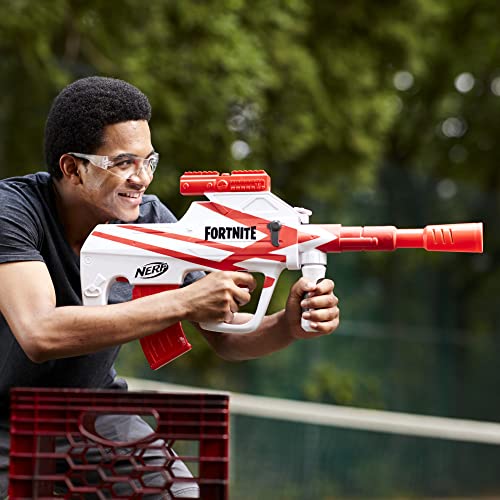 NERF Fortnite B-AR Motorized Dart Blaster, Fortnite Convergence Paint, 10-Dart Blaster, 10-Dart Magazine, 10 Darts F2344EU4 Multicolor - immagine 5