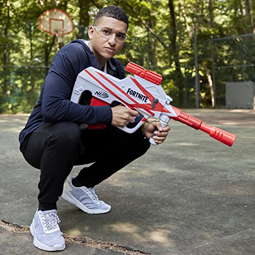 NERF Fortnite B-AR Motorized Dart Blaster, Fortnite Convergence Paint, 10-Dart Blaster, 10-Dart Magazine, 10 Darts F2344EU4 Multicolor - immagine 6