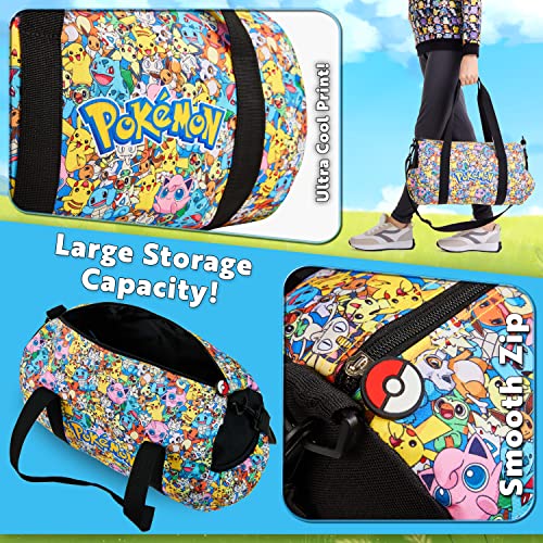 Pokemon Borsone Palestra - Borsa Piscina Bambino Bambina Borsone Da Viaggio con Tracolla Sacca Sport Calcio Idea Regalo Ragazzo Gadget Ufficiale (Multicolore) - immagine 6