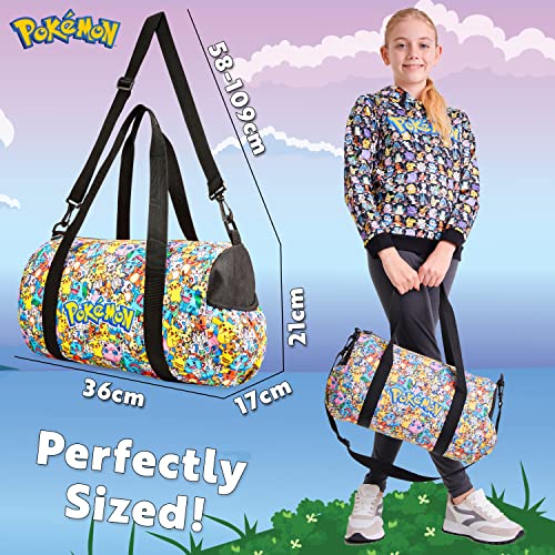 Pokemon Borsone Palestra - Borsa Piscina Bambino Bambina Borsone Da Viaggio con Tracolla Sacca Sport Calcio Idea Regalo Ragazzo Gadget Ufficiale (Multicolore) - immagine 7